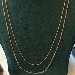 Rose Gold layering Chain Necklaces set of 2 made in Italy